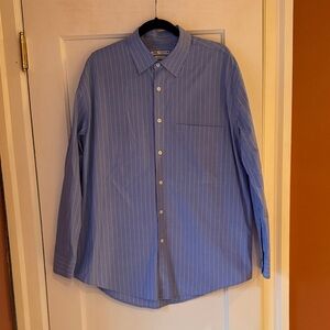 Zara Mens French Blue pin Striped Shirt.